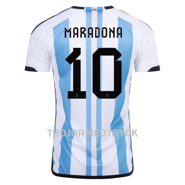 Argentina Maradona 10 VM 2022 Fotbollströja Hemma