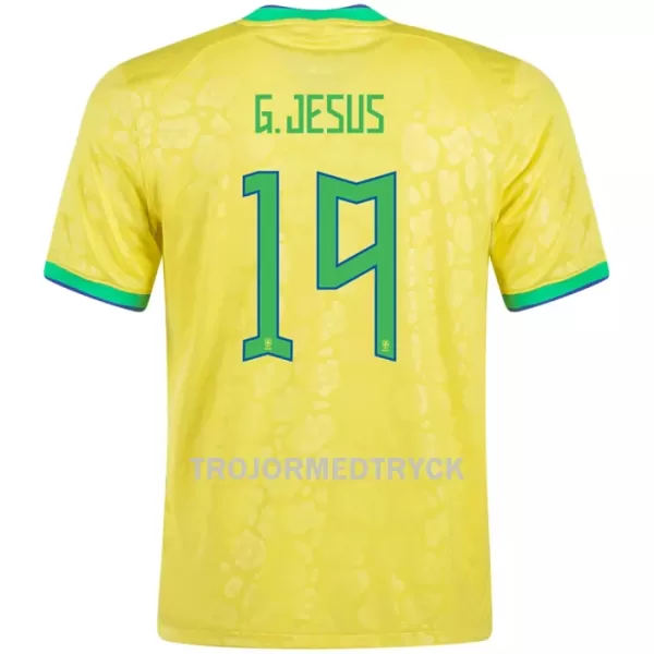 Brasilien G. JESUS 19 VM 2022 Fotbollströja Hemma