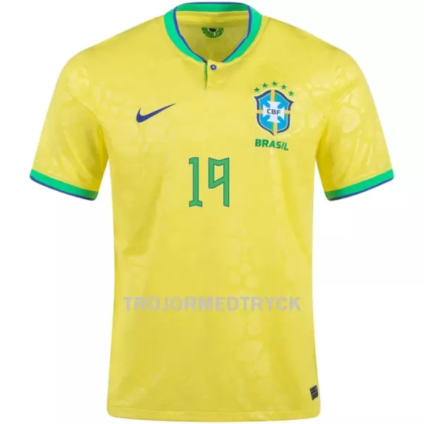 Brasilien G. JESUS 19 VM 2022 Fotbollströja Hemma