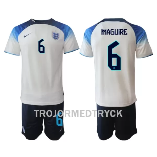 England Harry Maguire 6 VM 2022 Fotbollströja Barn Hemma