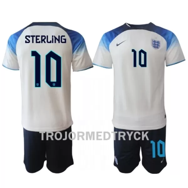 England Raheem Sterling 10 VM 2022 Fotbollströja Barn Hemma