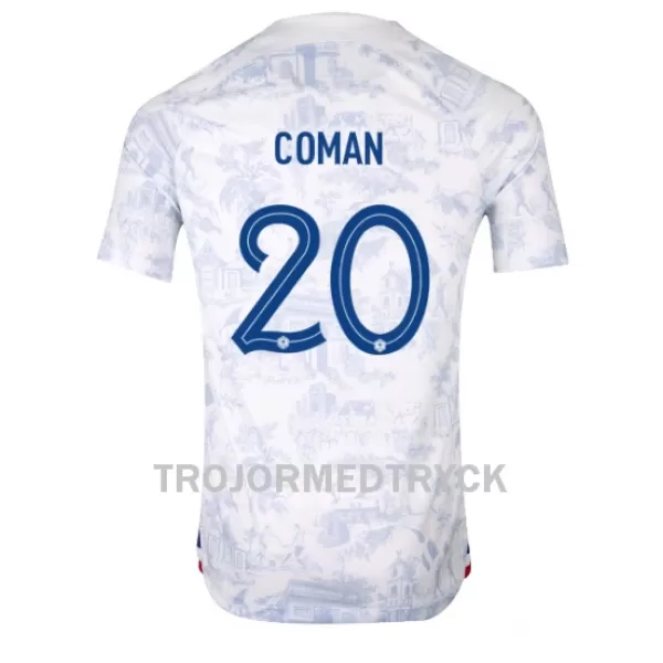 Frankrike Kingsley Coman 20 VM 2022 Fotbollströja Borta