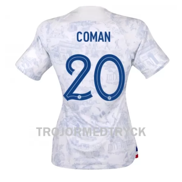 Frankrike Kingsley Coman 20 VM 2022 Fotbollströja Dam Borta