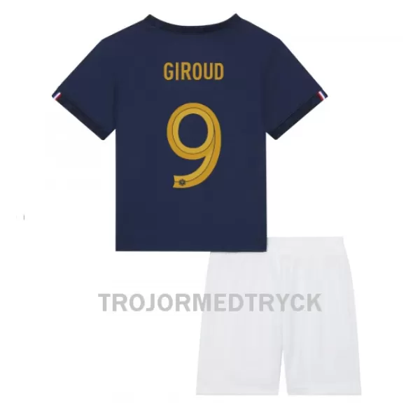 Frankrike Olivier Giroud 9 VM 2022 Fotbollströja Barn Hemma