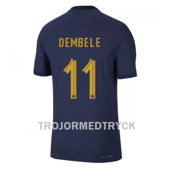 Frankrike Ousmane Dembele 11 VM 2022 Fotbollströja Hemma