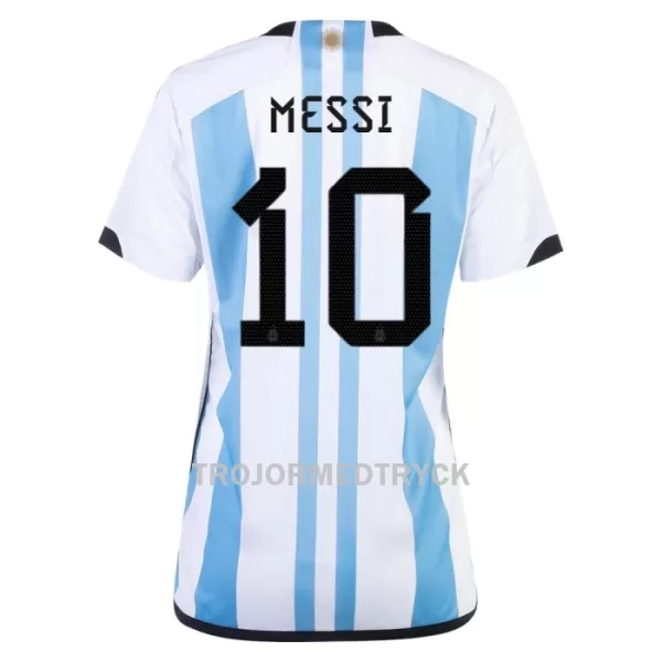 Argentina 3 Star MESSI 10 VM 2022 Fotbollströja Dam