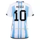 Argentina 3 Star MESSI 10 VM 2022 Fotbollströja Dam