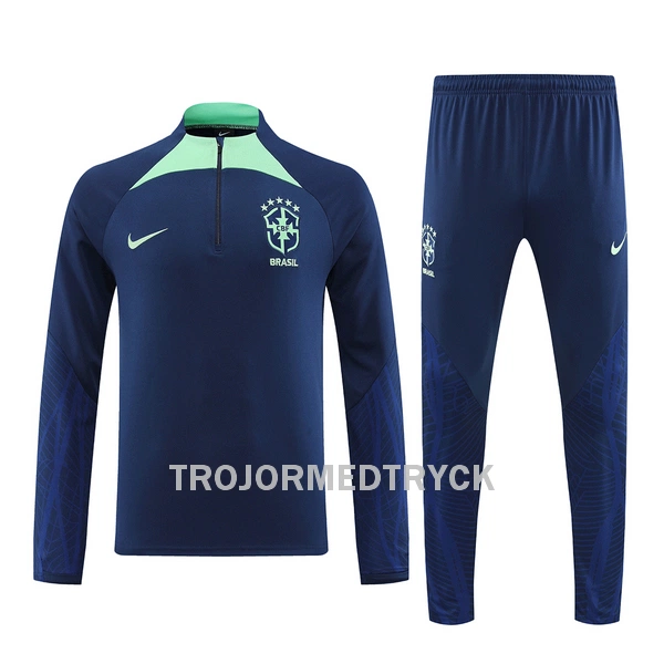 Brasilien Träningströja Quarter-Zip 2022 Navy