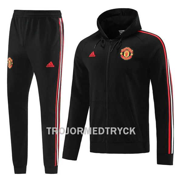 Manchester United Träningsjacka Hoodie-dräkt 22/23 Svart