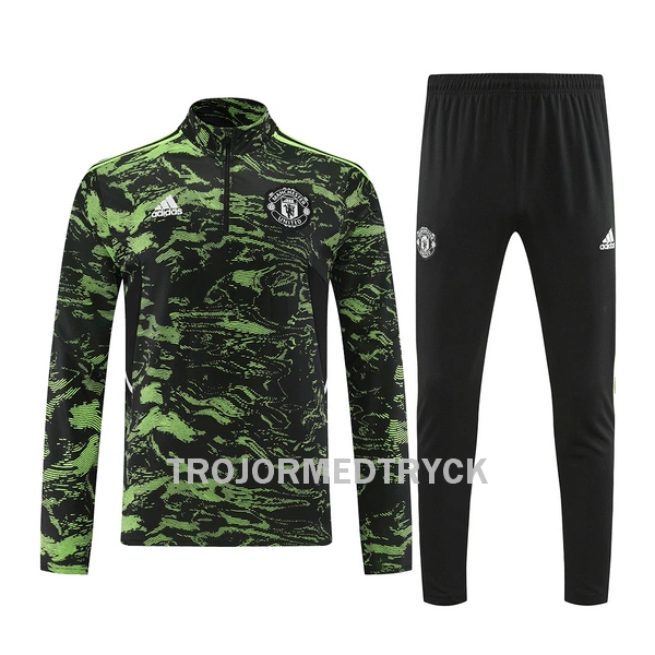 Manchester United Träningströja Quarter-Zip 22/23 Svart grön