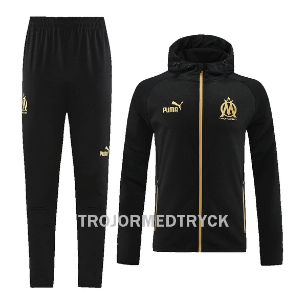 Olympique Marseille Träningsjacka Hoodie-dräkt 22/23 Svart