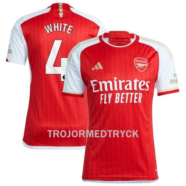 Arsenal White 4 Fotbollströja Hemma 2023/24