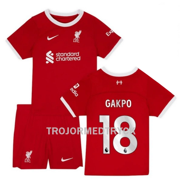 Liverpool Gakpo 18 Fotbollströja Barn Hemma 2023/24