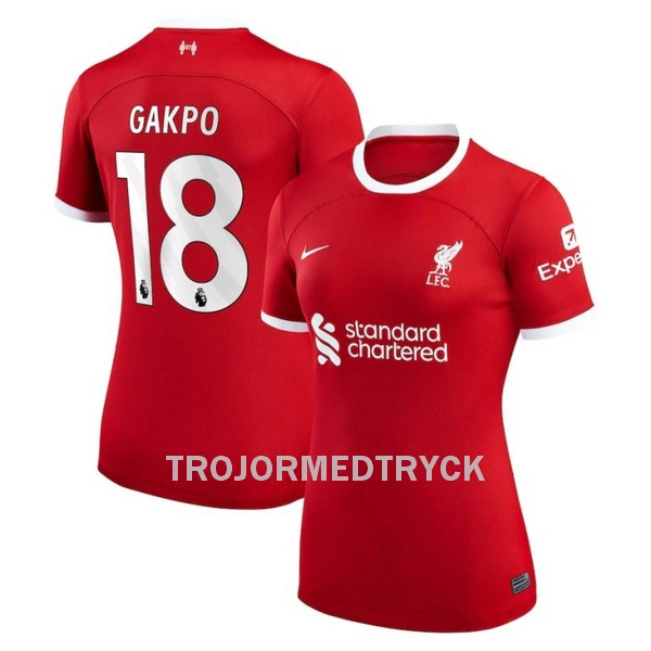 Liverpool Gakpo 18 Fotbollströja Dam Hemma 2023/24