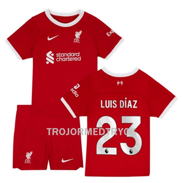 Liverpool Luis Díaz 23 Fotbollströja Barn Hemma 2023/24