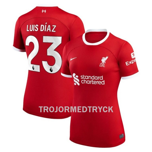 Liverpool Luis Díaz 23 Fotbollströja Dam Hemma 2023/24