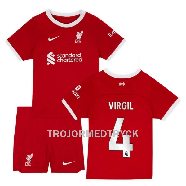 Liverpool Virgil 4 Fotbollströja Barn Hemma 2023/24