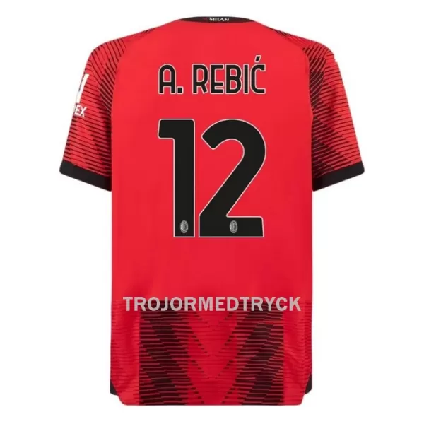 AC Milan A. Rebic 12 Fotbollströja Hemma 2023/24