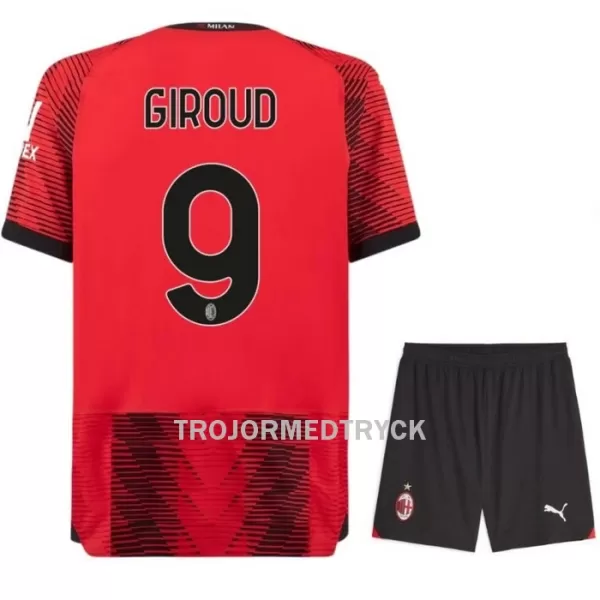 AC Milan Giroud 9 Fotbollströja Barn Hemma 2023/24