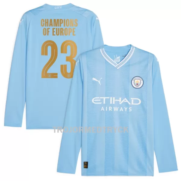 Manchester City Champions of Europe Fotbollströja Hemma 2023/24 Långärmad