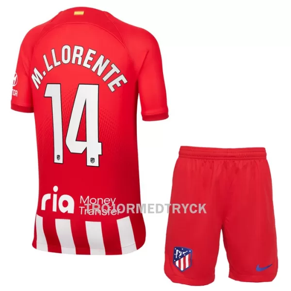 Atlético Madrid M. Llorente 14 Fotbollströja Barn Hemma 2023/24