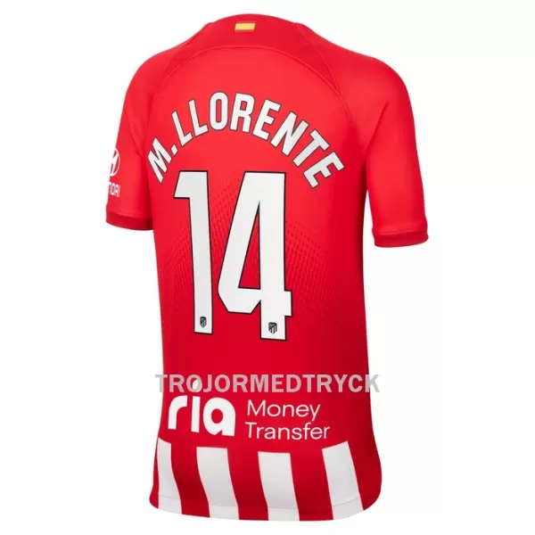 Atlético Madrid M. Llorente 14 Fotbollströja Barn Hemma 2023/24