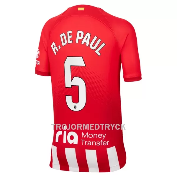 Atlético Madrid R. De Paul 5 Fotbollströja Barn Hemma 2023/24