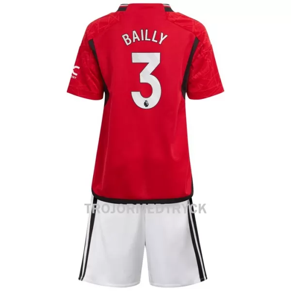 Manchester United Bailly 3 Fotbollströja Barn Hemma 2023/24