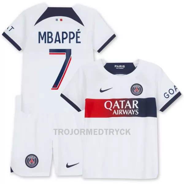 Paris Saint-Germain Mbappé 7 Fotbollströja Barn Borta 2023/24