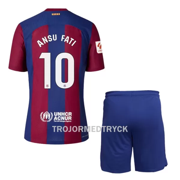 FC Barcelona Ansu Fati 10 Fotbollströja Barn Hemma 2023/24