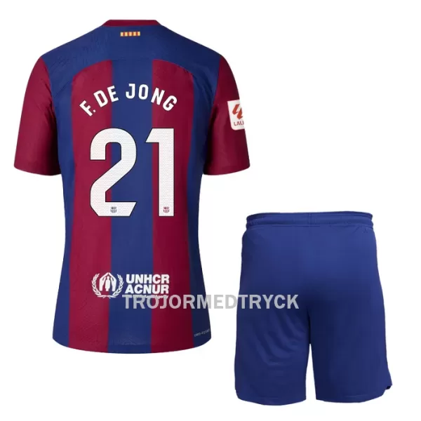 FC Barcelona Frenkie de Jong 21 Fotbollströja Barn Hemma 2023/24