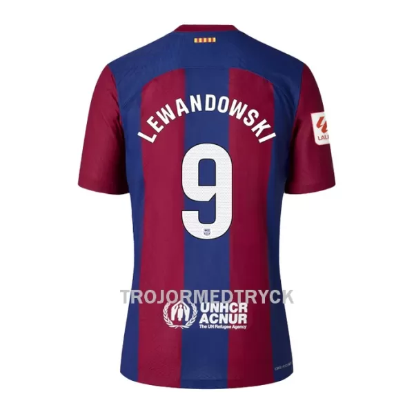 FC Barcelona Lewandowski 9 Fotbollströja Barn Hemma 2023/24