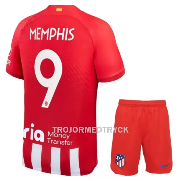 Atlético Madrid Memphis 9 Fotbollströja Barn Hemma 2023/24