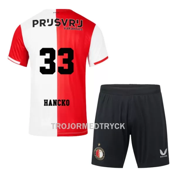 Feyenoord Rotterdam Hancko 33 Fotbollströja Barn Hemma 2023/24