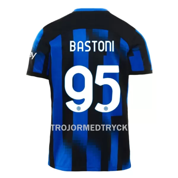 Inter Milan Bastoni 95 Fotbollströja Barn Hemma 2023/24