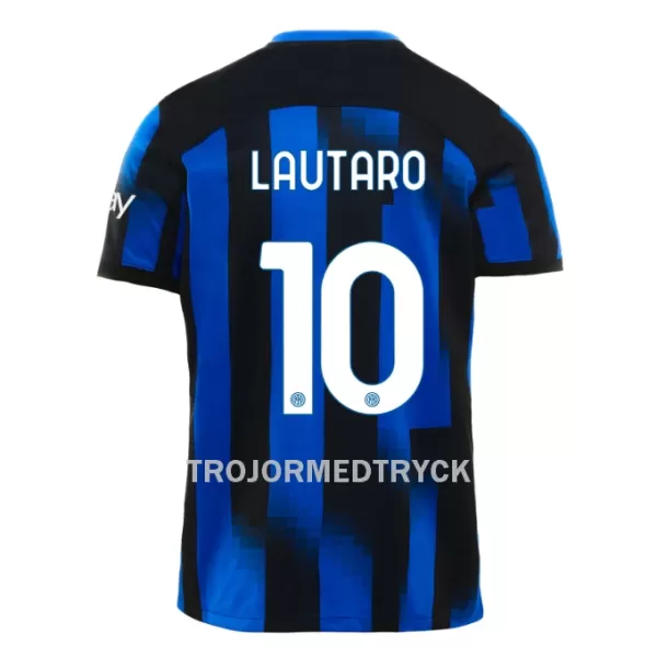 Inter Milan Lautaro Martinez 10 Fotbollströja Barn Hemma 2023/24