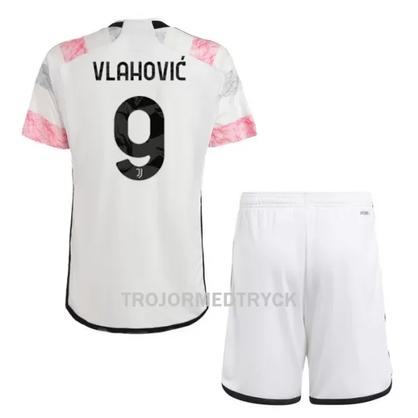 Juventus Vlahovic 9 Fotbollströja Barn Borta 2023/24