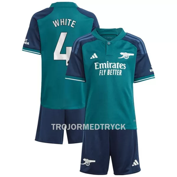 Arsenal White 4 Fotbollströja Barn Tredje 2023/24