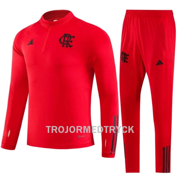 CR Flamengo Träningsträningsoverall Quarter-Zip 2023/24 Röd