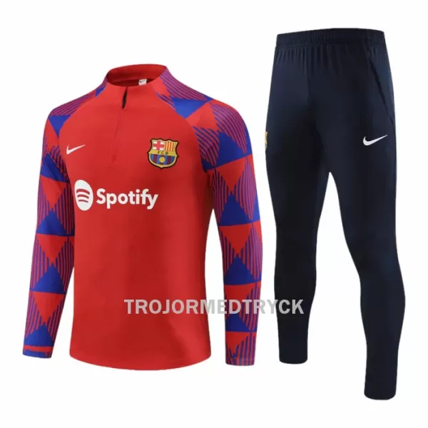 FC Barcelona Träningsträningsoverall Quarter-Zip 2023/24 Röd