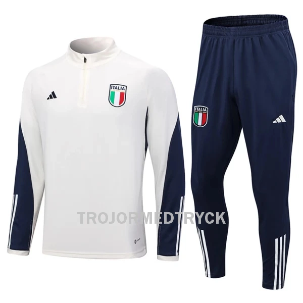 Italien Träningsträningsoverall Quarter-Zip 2023/24 Vit