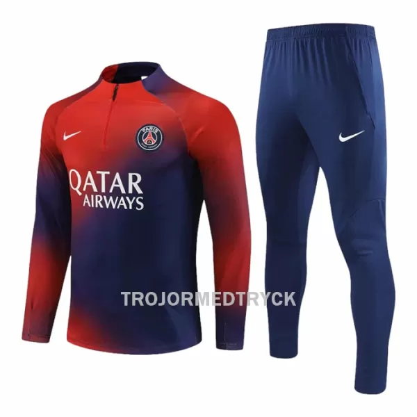 Paris Saint-Germain Träningsträningsoverall Quarter-Zip 2023/24 Röd