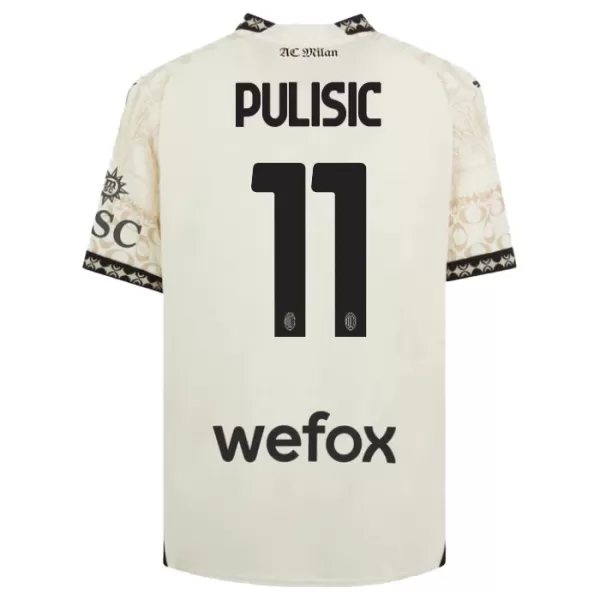 AC Milan Christian Pulisic 11 Fotbollströja Fjärde 2023/24 Vit