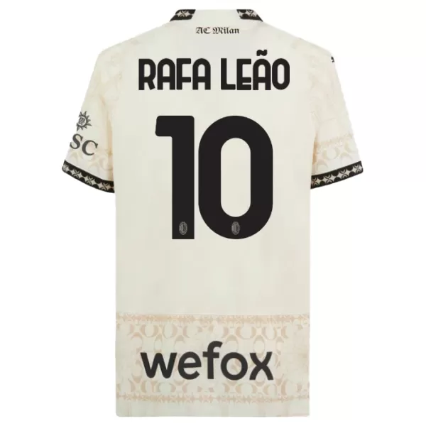 AC Milan Rafael Leao 10 Fotbollströja Barn Fjärde 2023/24 Vit