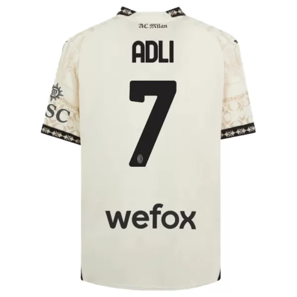 AC Milan Yacine Adli 7 Fotbollströja Fjärde 2023/24 Vit