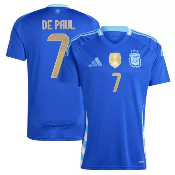 Argentina De Paul 7 Fotbollströja Borta 2024