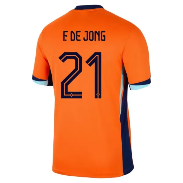 Holland Frenkie de Jong 21 Fotbollströja Barn Hemma EM 2024