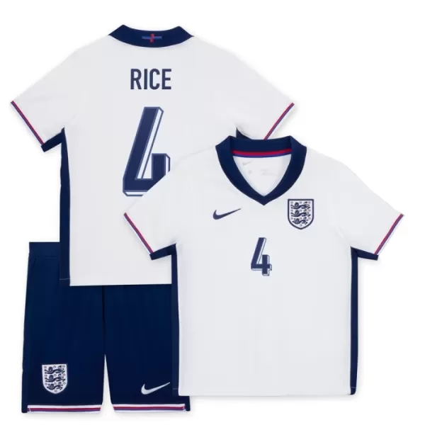 England Rice 4 Fotbollströja Barn Hemma EM 2024