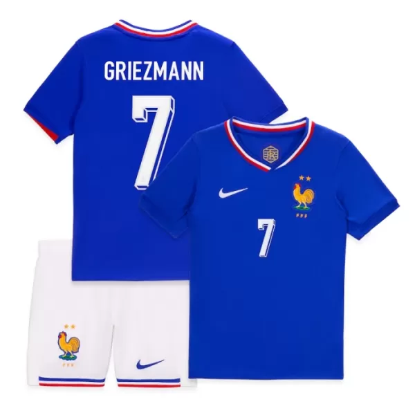 Frankrike Griezmann 7 Fotbollströja Barn Hemma EM 2024