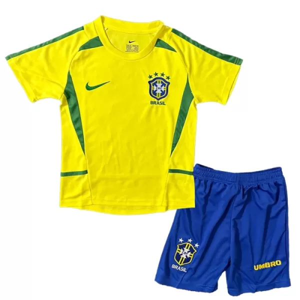 Brasilien 2002-2003 Fotbollströja Barn Hemma Retro